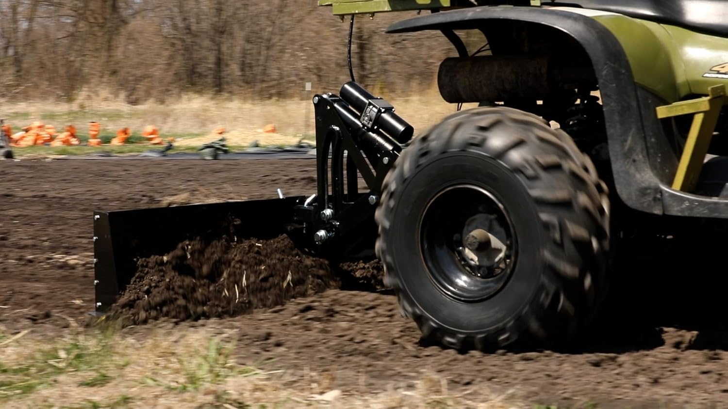 IMPACT IMPLEMENTS® 52' Grading Scraper Blade with Box Ends for ATV, UTV, & Lawn/Garden Tractors. Grade and Level Dirt for Preparing Seed Beds.