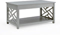 Coventry 36 in. W Wood Coffee Table, Traditional Modern Design, Includes Open Detailing & Storage Shelf, Gray Finish, Cottage, Loft, Apartment, Accent Furniture, End Table, Side Table