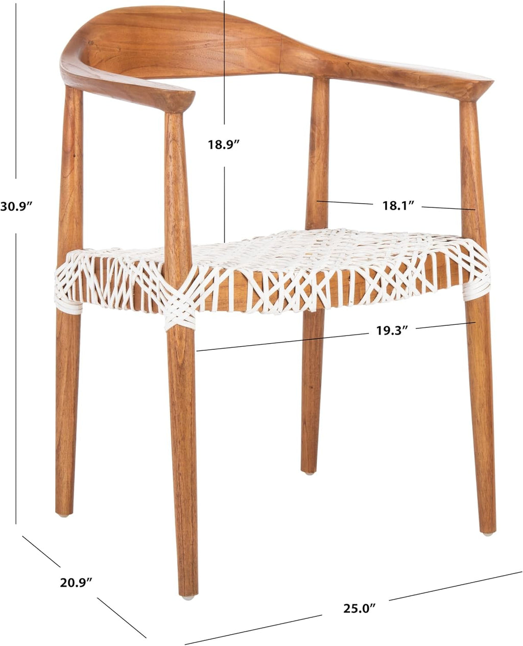 Safavieh Home Collection Juneau Leather Woven Natural and Off-White Accent Chair