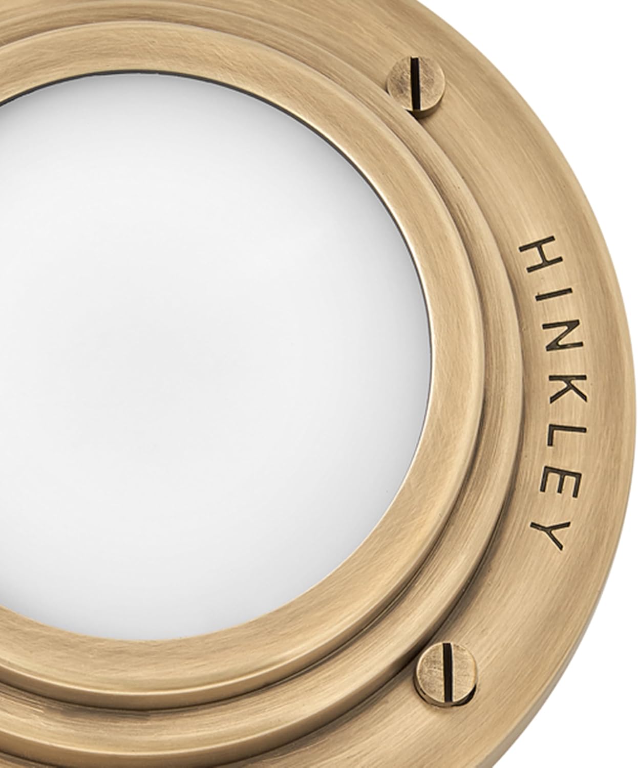 Hinkley Porte Extra Small Flush Mount Ceiling Light or Wall Sconce, Etched Opal Glass Shade, Dual-Mount Design, Integrated LED, ADA Compliant, Heritage Brass Finish