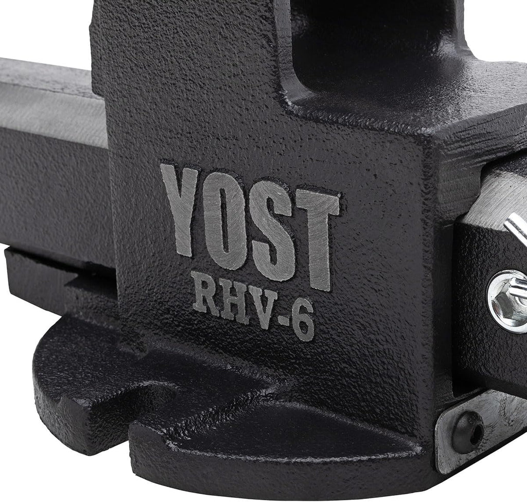 Yost Vise RHV-6 6-Inch Truck Trailer Receiver Vise | Heavy Duty Portable Work Vise | 5.9' Jaw Width, 5.81' Max Jaw Opening, 4.96' Throat | Fits Standard 2' Hitch with Hitch Pin Included