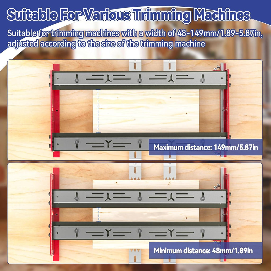 Router Bench Top Board Mill Set, 24 Inch Capacity Bench Top Board Mill with Trimming Machine Base Plate, Woodworking Limit Clamp Set for Flattening & Surfacing Cutting Boards