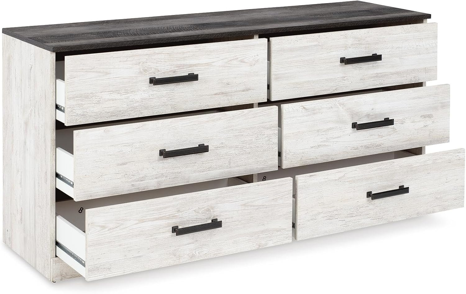Signature Design by Ashley Shawburn 6 Drawer Dresser, Whitewash & Gray