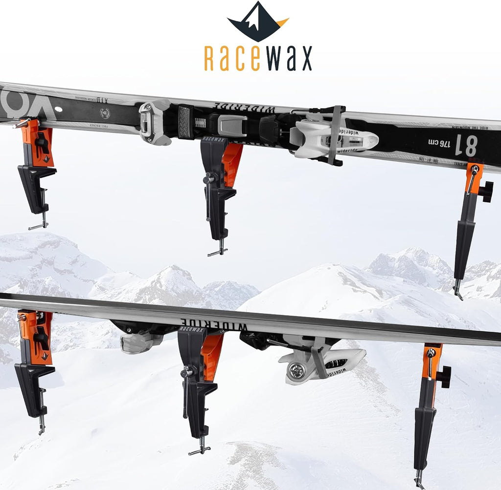 RaceWax Ski Vise Set - Three Piece, All-Metal, World Cup Pro Ski Vise Kit for Tuning, Edging, and Waxing - Heavy Duty, Adjustable Design with Non-Slip Clamp Pads for Secure Grip (PB-4100)