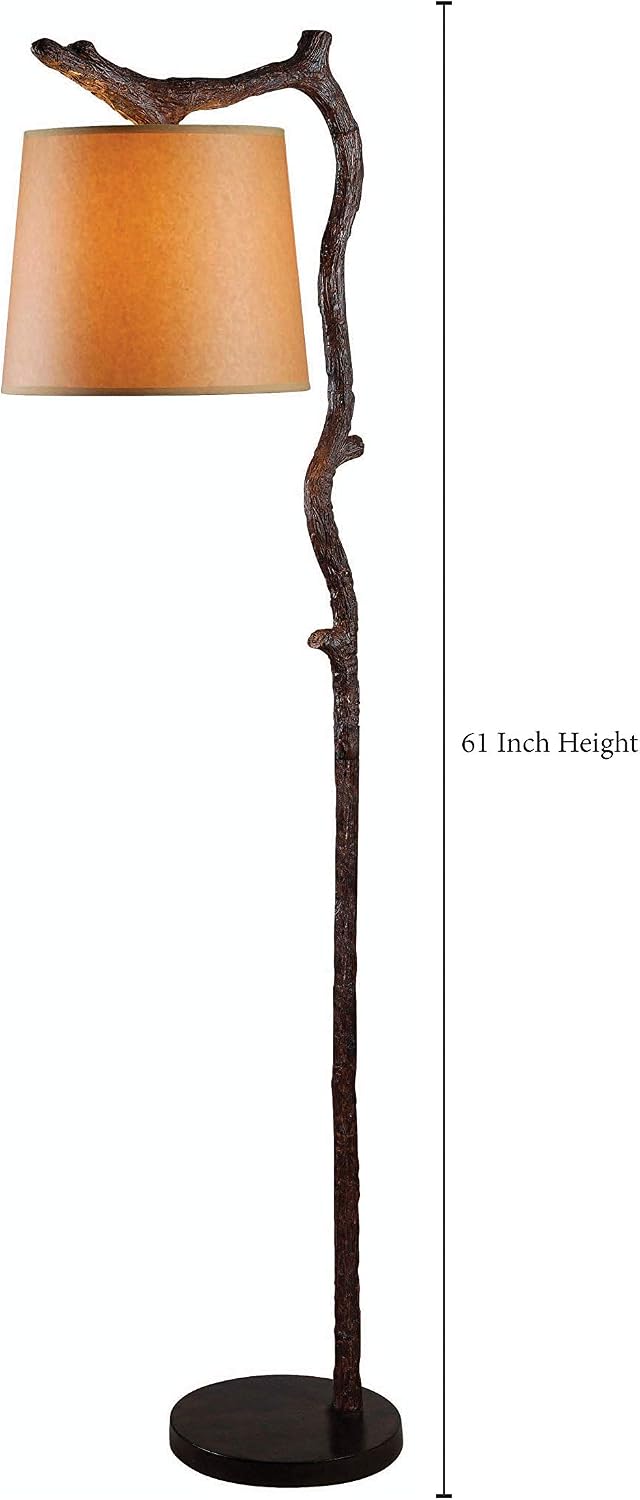 Kenroy Home Overhang Floor Lamp with Bronze Finish, Rustic Style, 61' Height, 17.75' Width, 12' Depth