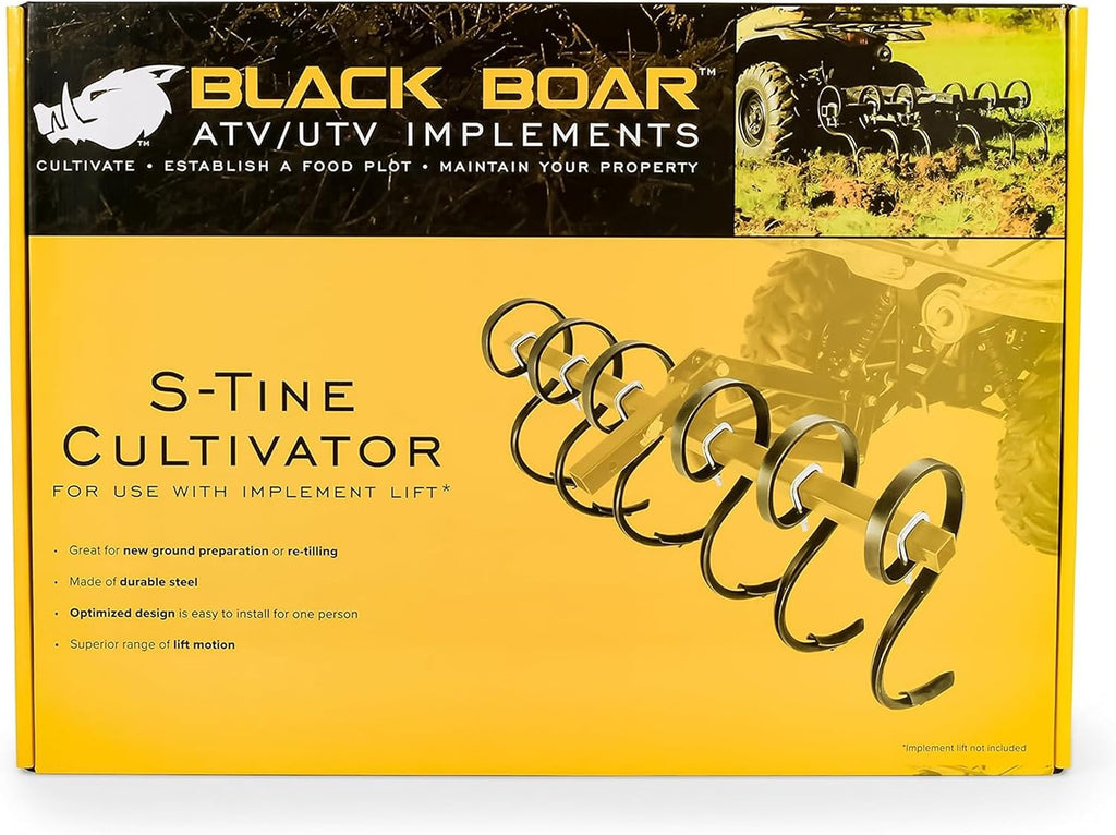 Black Boar Camco ATV/UTV S-Tine Cultivator, for New Ground Preparation or Re-tilling (66007), Implements