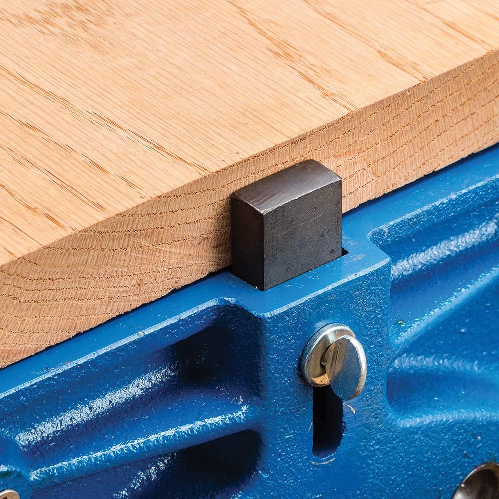 Rockler 9 Inch Quick Release Workbench Vise - Heavy Duty Bench Vise for Woodworking - Cast Iron Table with 13 Inch Jaw Opening, Woodworking Bench Clamp with Adjustable Dog for Panels.