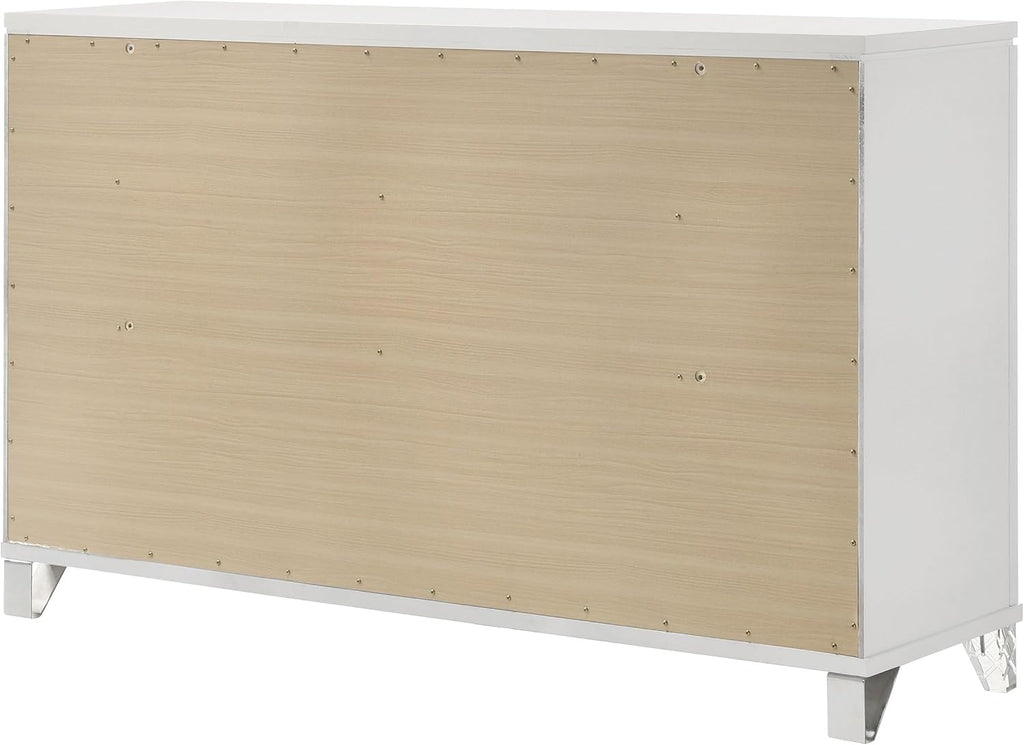 Coaster Home Furnishings Marmore Contemporary 64-inch 9-Drawer Bedroom Dresser Clothing Storage Cabinet Wide Chest of Drawers Organizer Unit White 224963