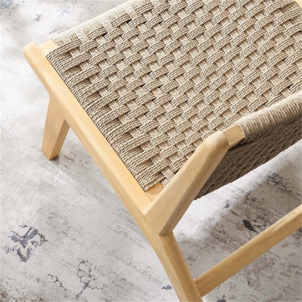 Modway Saoirse Woven Rope Wood Accent Lounge Chair in Natural Natural