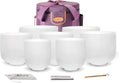 TOPFUND 6-14 inch 440Hz Chakra Set of 7 Crystal Singing Bowls with Heavy Duty Carrying Case and Singing Bowl Mallets