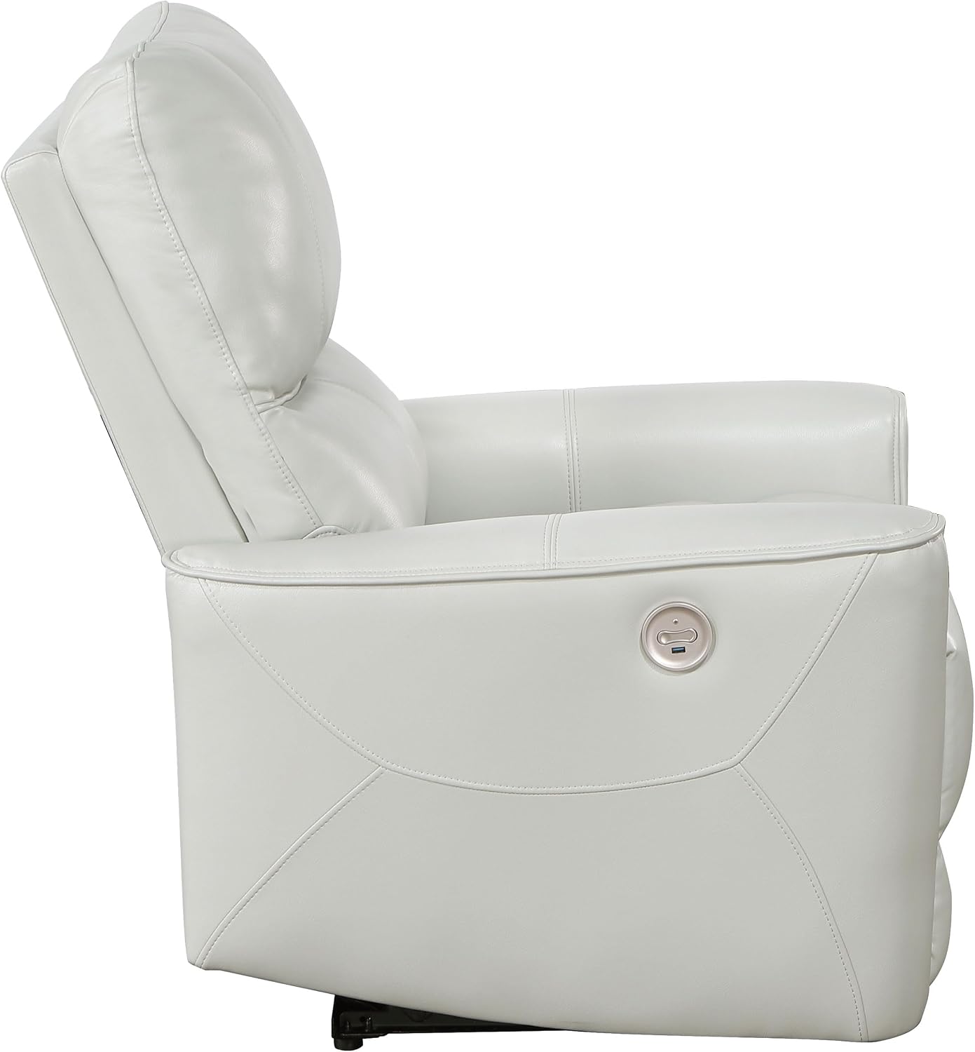 Coaster Home Furnishings - Greenfield - Faux Leather Upholstered Power Recliner Chair with Power Reclining, USB Port, and Channel Tufting - Living Room - Dove Grey - 610263P