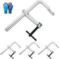 4-Pack Bar Clamps, 5-5/8 Inch Throat Depth, Max Jaw Opening 12-Inch, Heavy Duty F Clamps with Max 450 KG Clamping Force for Welding, Piping, Metal Working and Woodworking