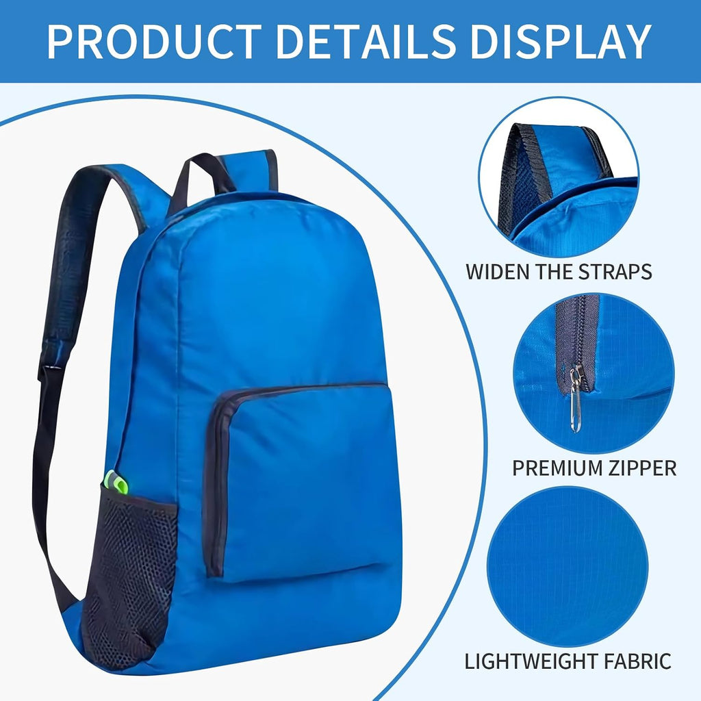 Sophproton 50 Pack Foldable Backpacks Bulk - 17 Inch Lightweight Travel Backpacks for Women & Men, Collapsible Backpack for Hiking, Gym,Homeless (10 Color Options)
