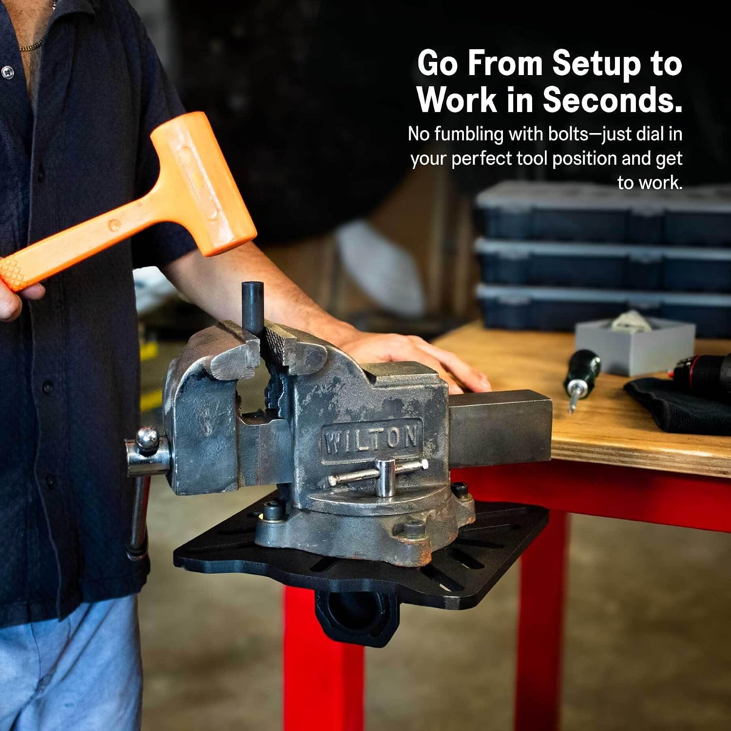 SST® Roto-Mount – 360° Rotating Bench Mount for Vises, Grinders & Notchers – Quick-Release Tool System – Grade 8 Hardware, DOM Tubing & Laser-Cut Steel – Weather & Corrosion Resistant