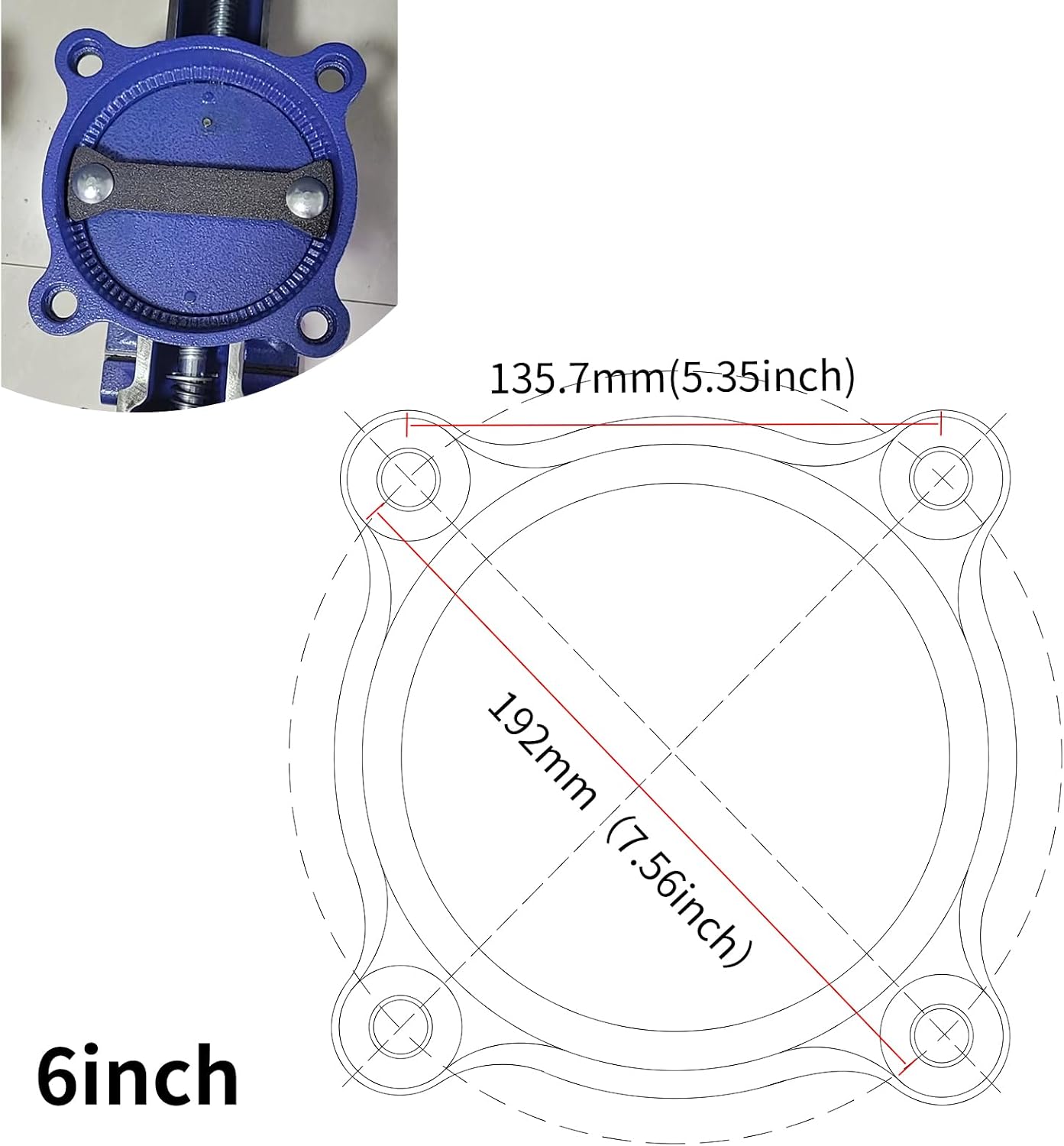 6-Inch Heavy Duty Bench Vise Ductile Iron Bench Vise 360° Multi-Purpose Bench Vice with Anvil, Clamp force 9900lbs, Blue Swivel Vise