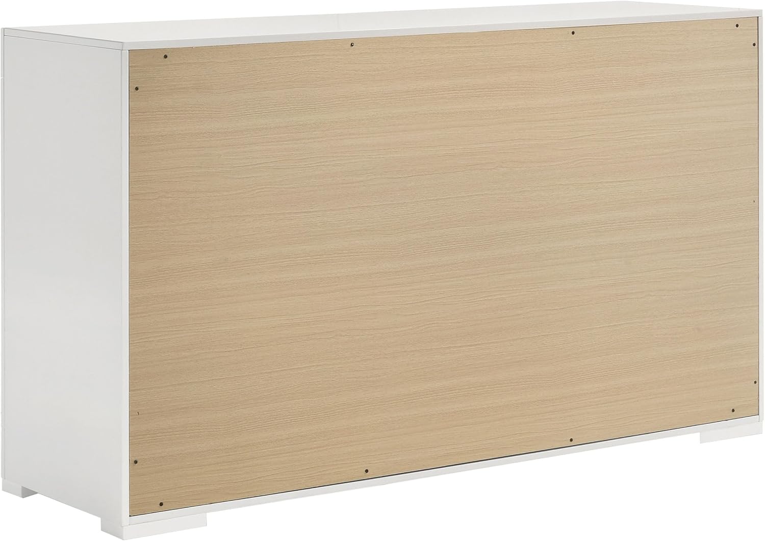 Coaster Home Furnishings - Ives - Wood - 6-Drawer Dresser with Contemporary Style, Tile Emboss, Felt-Lined Top, Metal Handles, Metal Extension Glides - Bedroom - White High Gloss - 224943