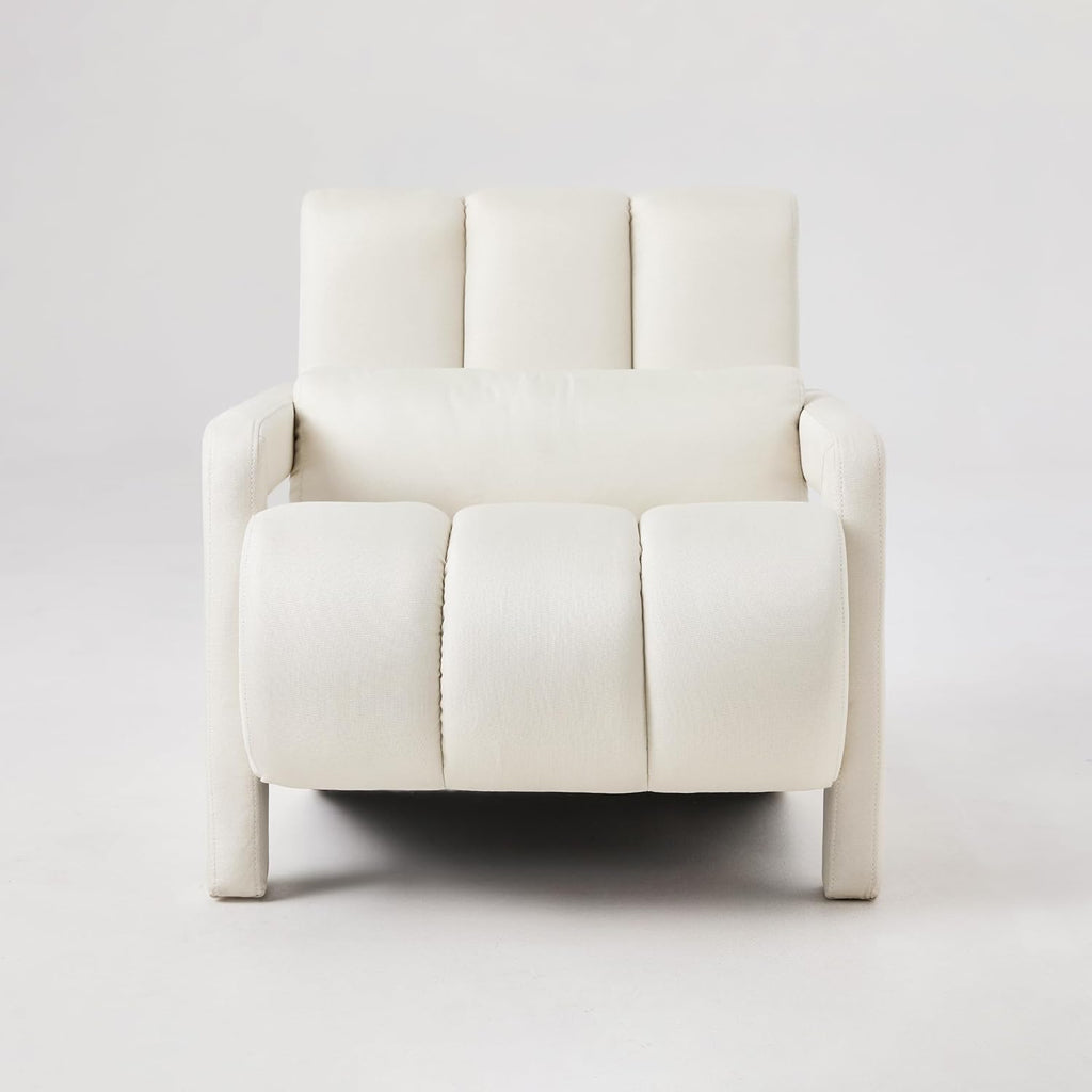 Christopher Knight Home Smyth Modern Armchair, Upholstered Accent Chair,Minimalist Lounge Chair, Cozy Seating Chair,Bedroom Chair,with Linen Fabric and a Pillow, Beige