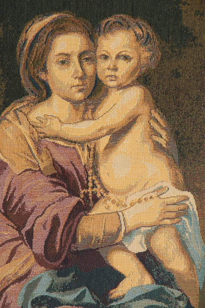 Charlotte Home Furnishings Inc. Madonna Del Rosario Italian Tapestry Wall Hanging 24 X 20 Inch Cotton Blend Wall Art Perfect For Wall Decor By Bartolom
