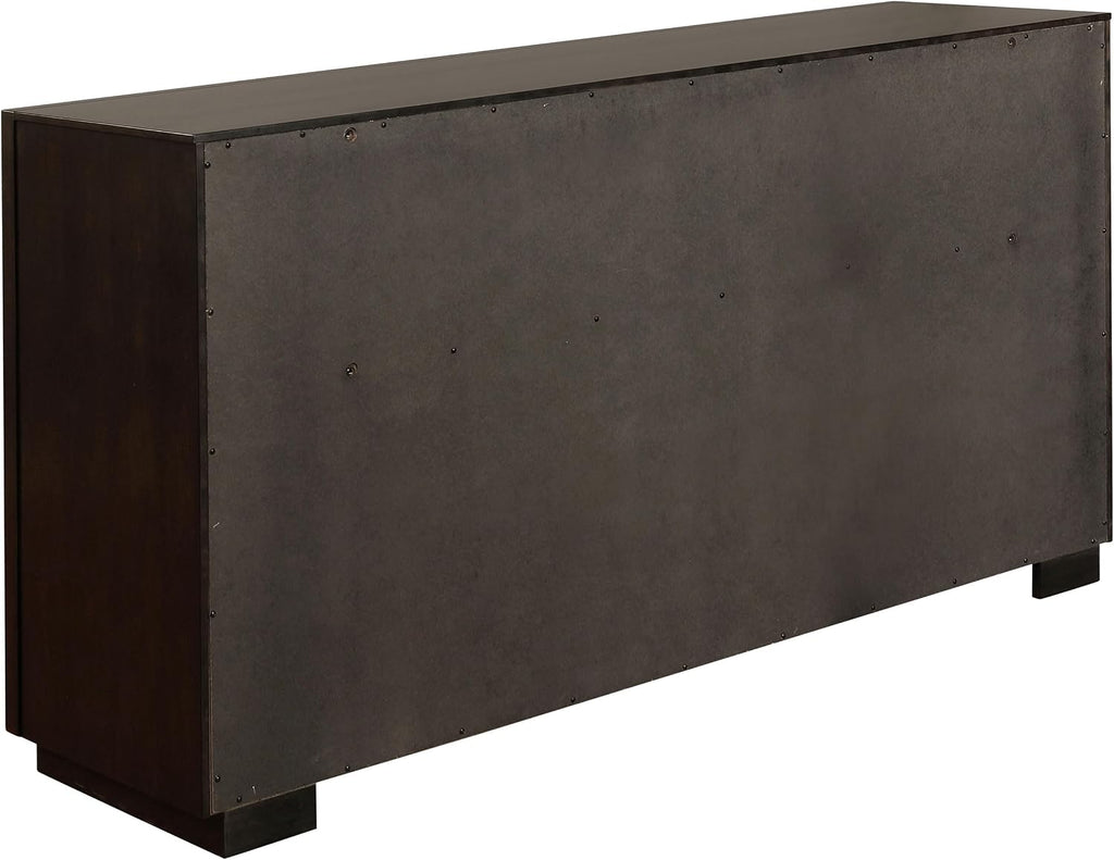Coaster Home Furnishings - Durango - Wood - 8-Drawer Dresser with Metallic Pulls, Metal Extension Glide, and Felt-Lined Top, Contemporary Style - Smoked Peppercorn - 223263