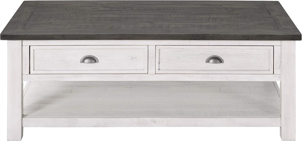Martin Svensson Home Monterey Solid Wood Coffee Table White with Grey Top