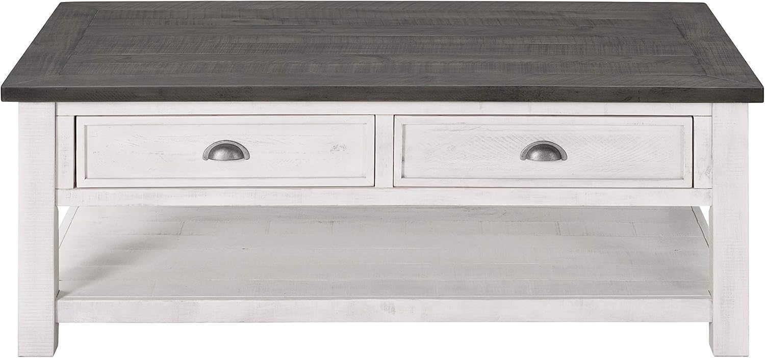 Martin Svensson Home Monterey Solid Wood Coffee Table White with Grey Top