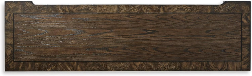 Signature Design by Ashley Maylee 6 Drawer Traditional Dresser with Mirror, Bedroom Chest of Drawers, Hardwood Solids, Oak & Ash Swirl Veneers, MDF Substrates, Cast Resin, Dark Brown