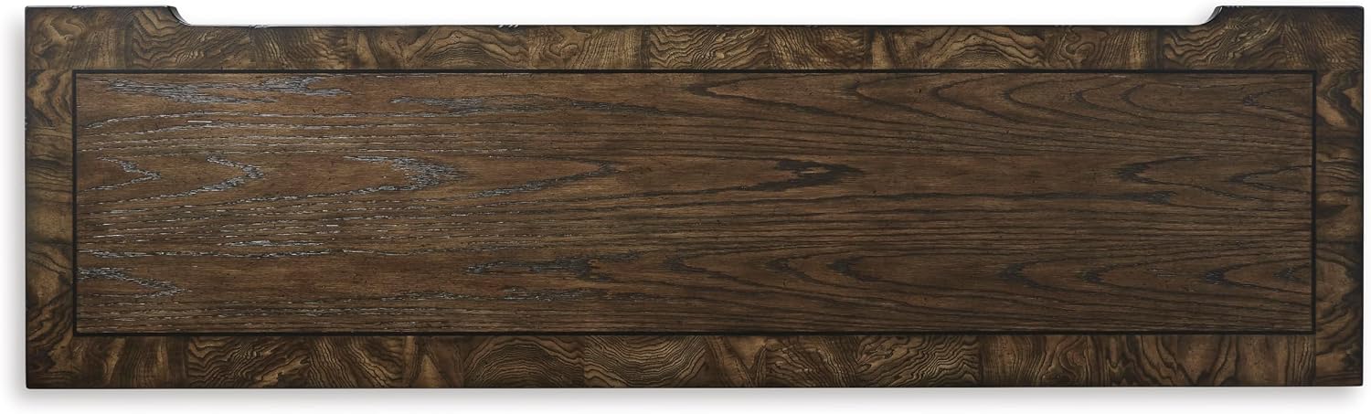 Signature Design by Ashley Maylee 6 Drawer Traditional Dresser with Mirror, Bedroom Chest of Drawers, Hardwood Solids, Oak & Ash Swirl Veneers, MDF Substrates, Cast Resin, Dark Brown