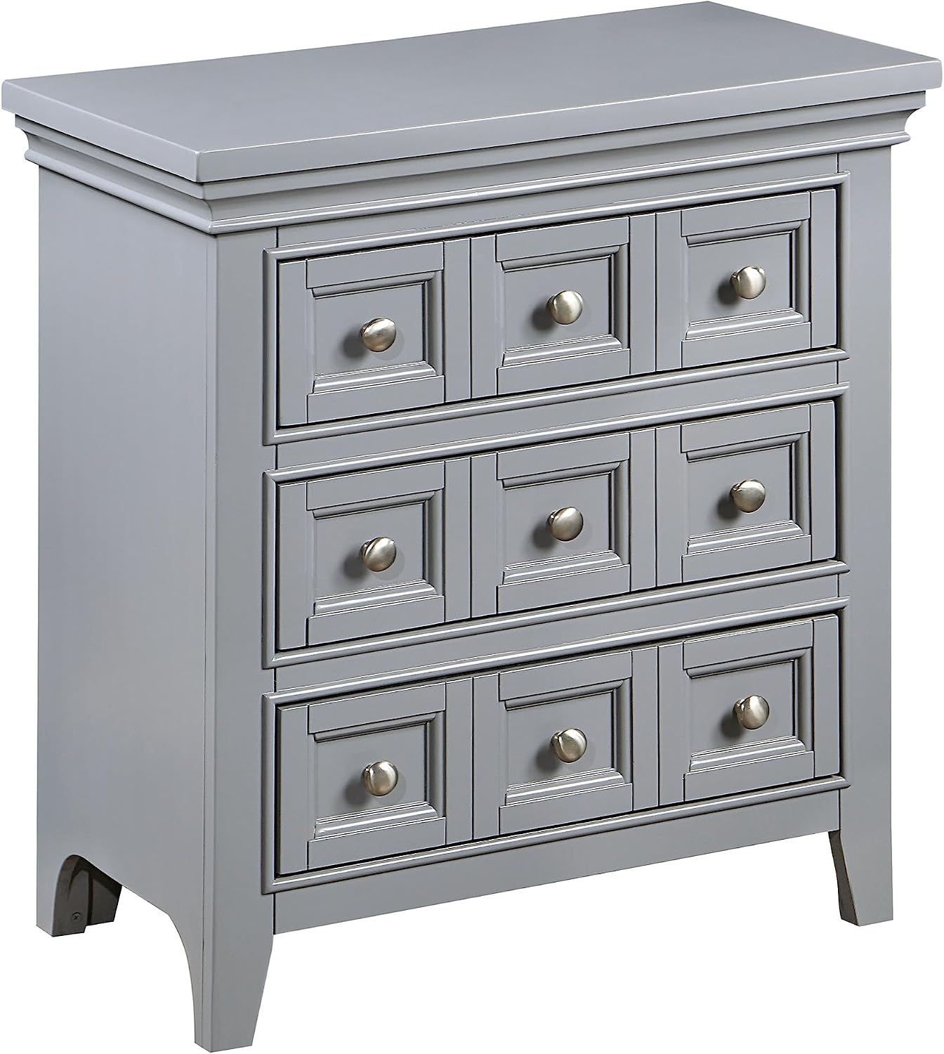 Furniture of America Era Transitional 3-Drawer and USB Port Solid Wood Nightstand, Bedside Table, Small Dresser for Bedroom, Living Room, Home Office, Gray with Care Kit