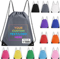 Custom Drawstring Backpack bags 10/50/100/500Pack, Promotional Items With Your Logo, Bulk Personalized Draw String Back Bag for Travelling, Gym and for Everyday Use