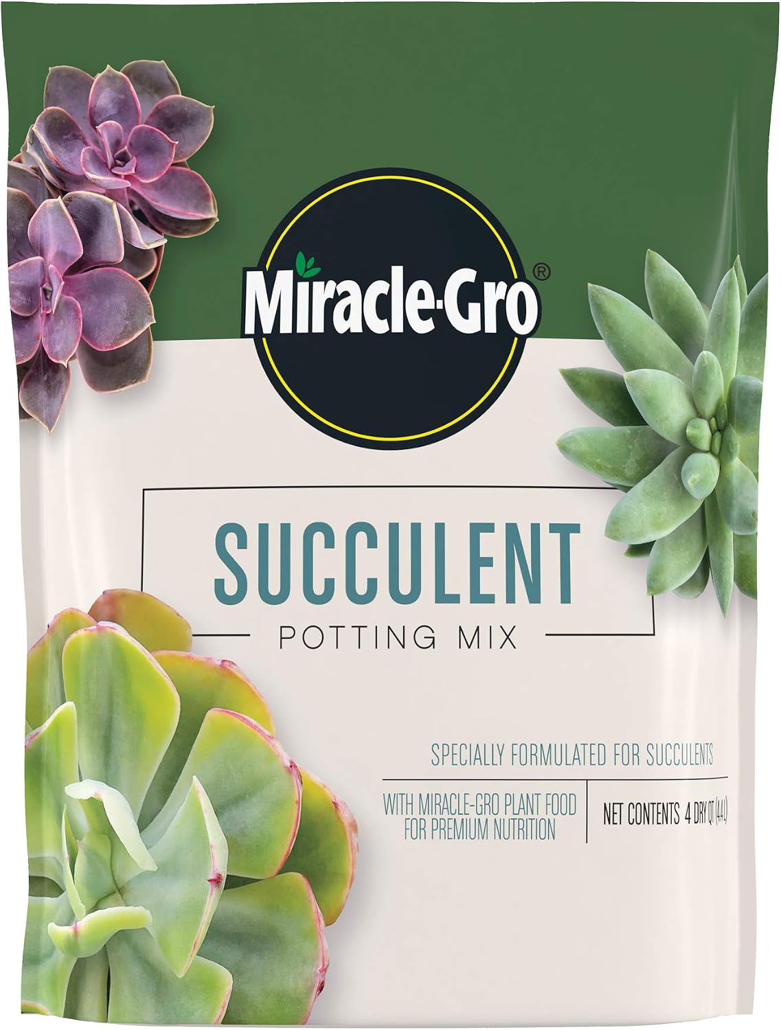 Miracle-Gro Succulent Potting Mix - Potting Soil Mix for Indoor Succulents, Aloe Vera and More, Made with Miracle-Gro Plant Food, 4 qt. (Pack of 10)