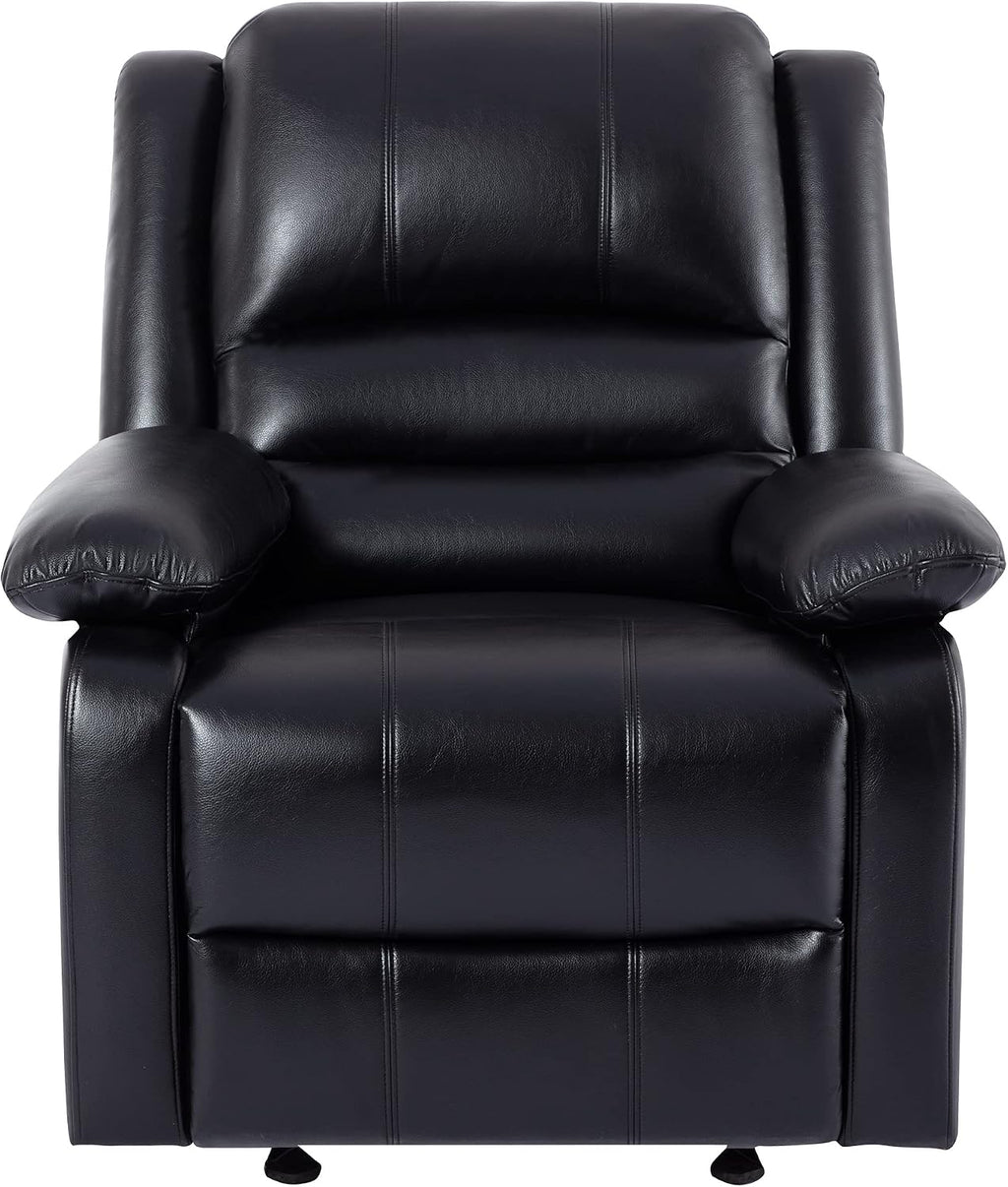 Watson & Whitely Power Recliner Chair for Adults, Faux Leather Electric Reclining Chair for Living Room, Upholstered Recliner with USB Port, Black