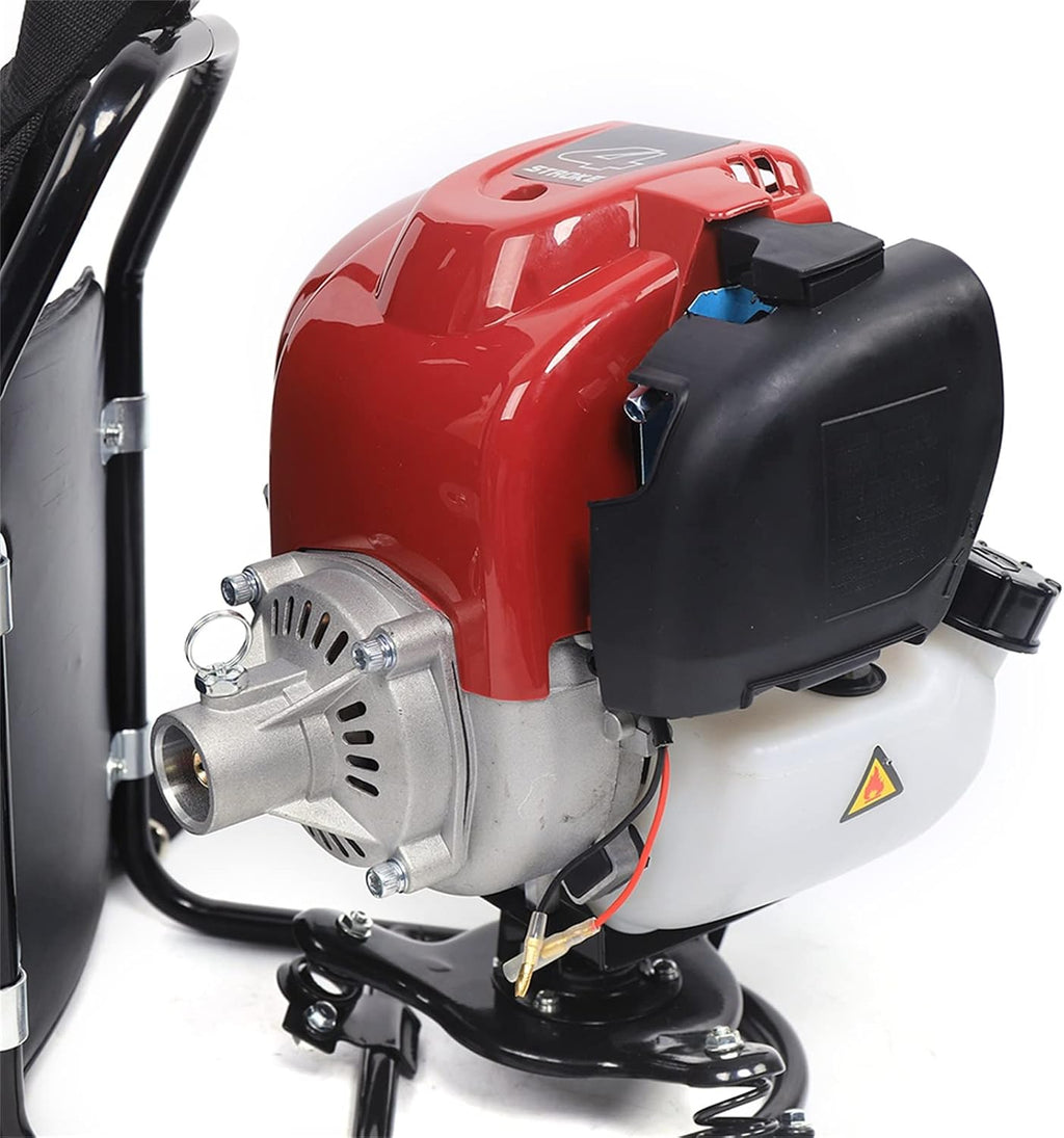 Lawn Mower, 3-in-1 4 Stroke Gasoline Backpack Tiller Grass Weeding Trimmer, 1.4HP Air-Cooled Engine Brush Cutter Hedge Cultivator,Portable Multi-Purpose Graden Lawn Mower for Farmland Clearing