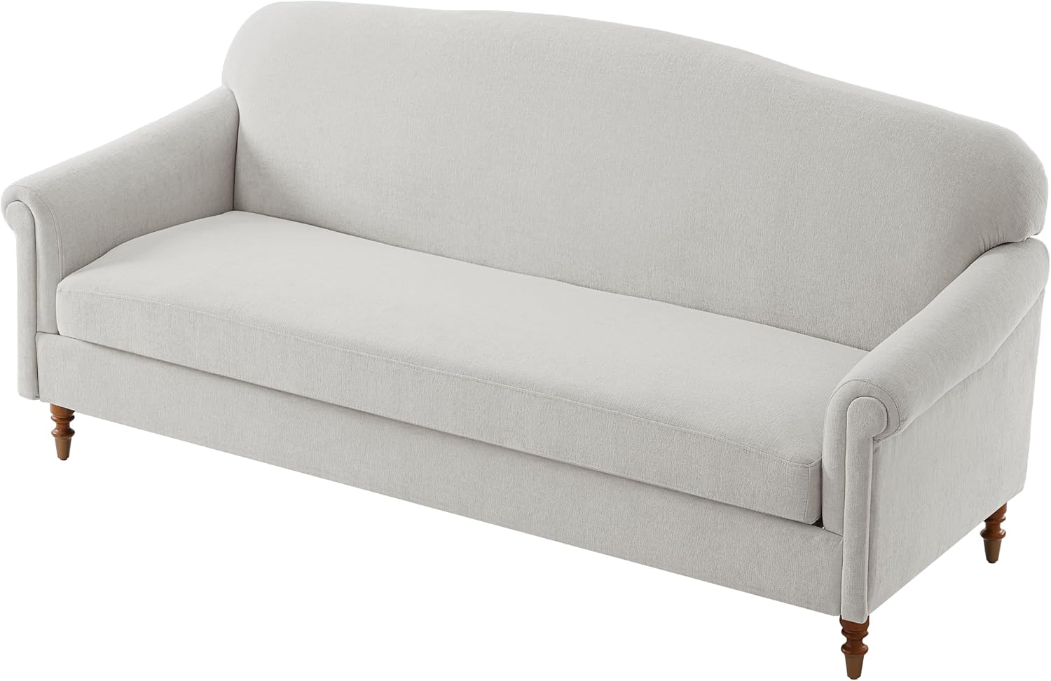 Christopher Knight Home Sola 77.5'' Modern Chenille Upholstered Loveseat Sofa with Rolled Armrest and Rubberwood Frame, 2-Seater Home Sofa Living Room, Comfy Couch for Hotel/Apartment, Light Grey