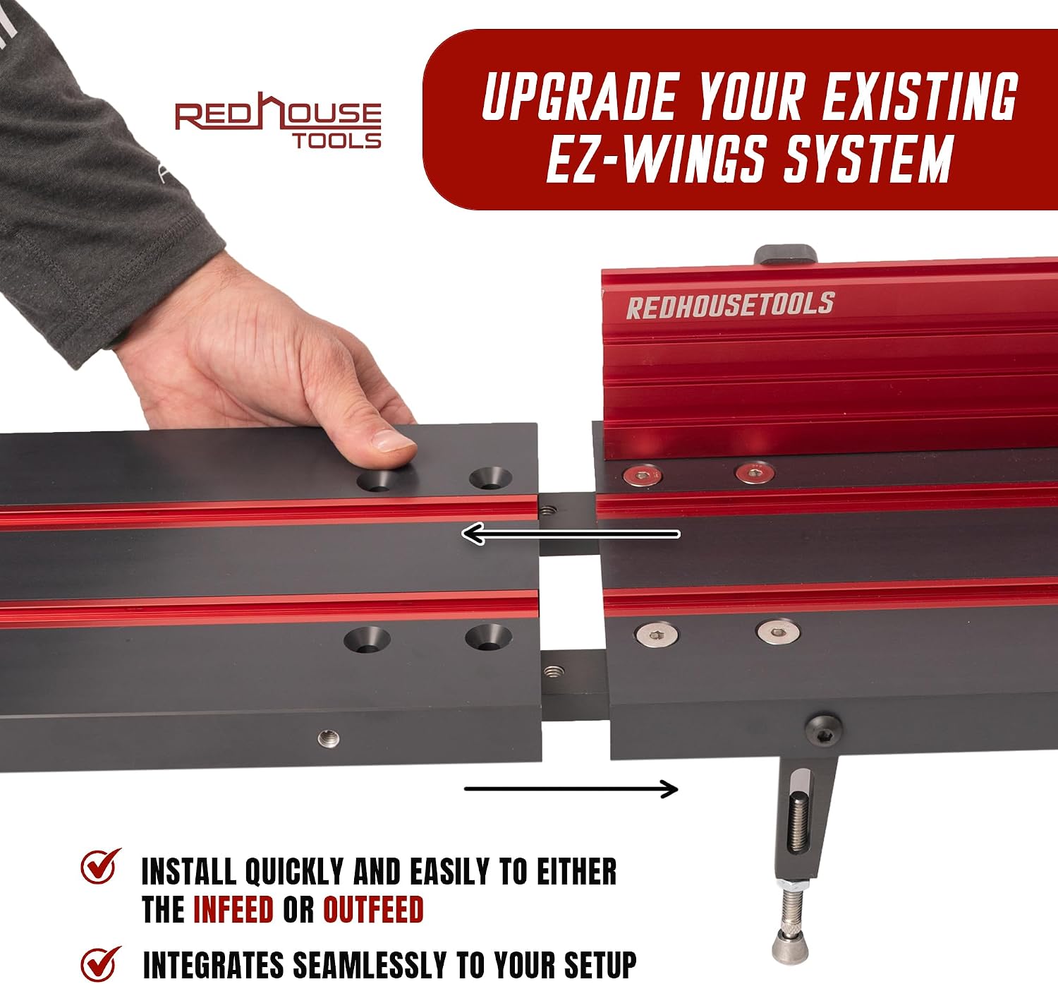 EZ-Wings Extensions - Aluminum T Track Accessories for Woodworking | 24' Extension with T Tracks, Splice Plates, Hardware | Set of 2