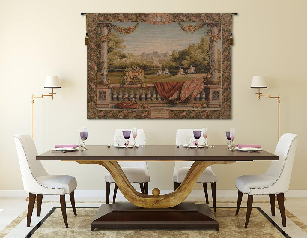 C Charlotte Home Furnishings Inc Terrasse Au Chateau I French Tapestry Wall Hanging 43 X 58 Inch Viscose Cotton And Polyester Blend Wall Art Perfect For Home Decor And Wall Decor