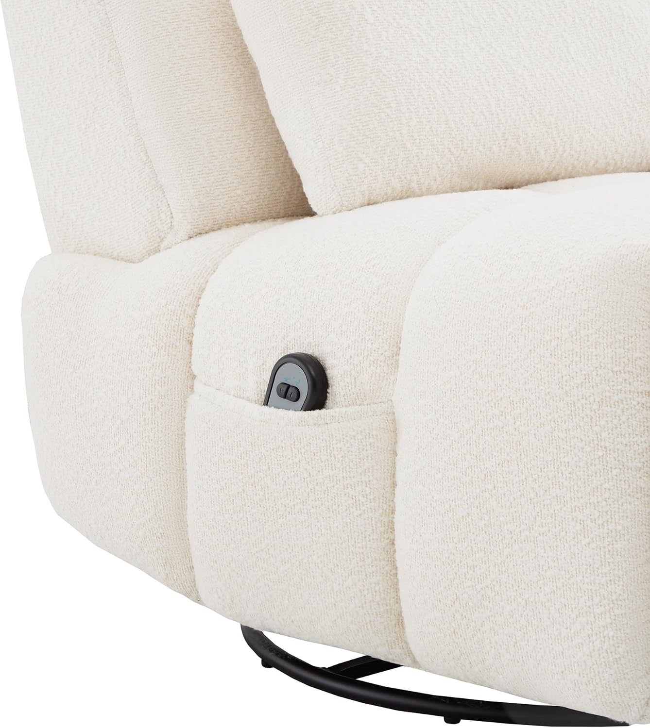 Watson & Whitely Oversized Power Recliner Chair for Adults, Swivel Rocker Recliner Chair with Lumbar Support, Ultra-Comfy Glider Recliner for Living Room Theater Seating Single Sofa, Cream
