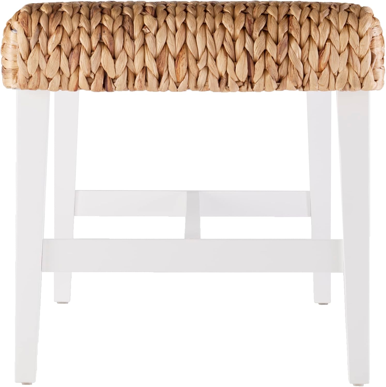 SEI Furniture Woven Coffee Table Bench, White