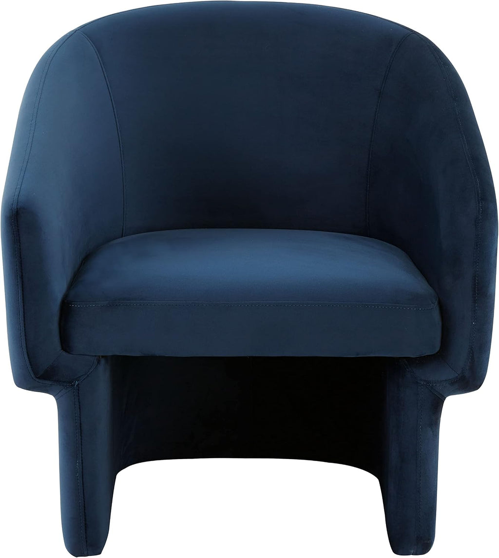 SAFAVIEH Couture Collection Susie Navy Velvet Barrel Back Accent Chair (Fully Assembled)