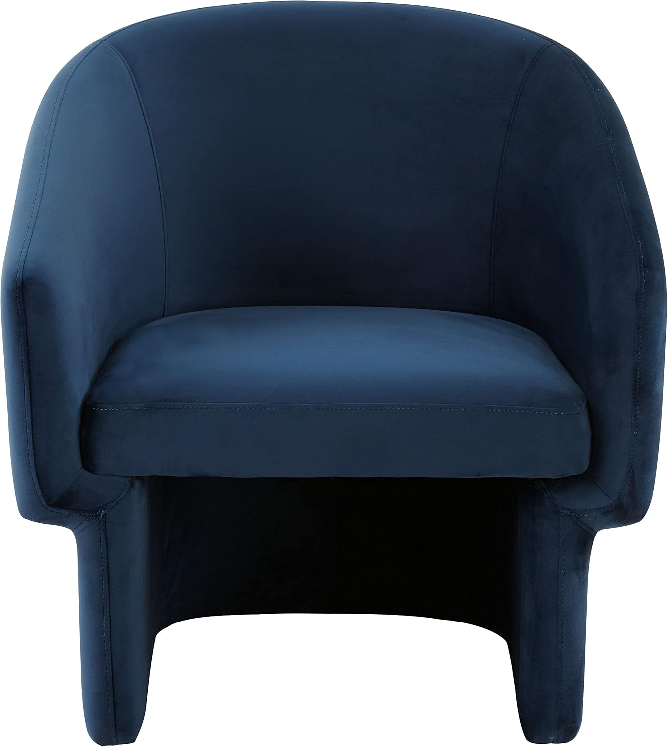SAFAVIEH Couture Collection Susie Navy Velvet Barrel Back Accent Chair (Fully Assembled)