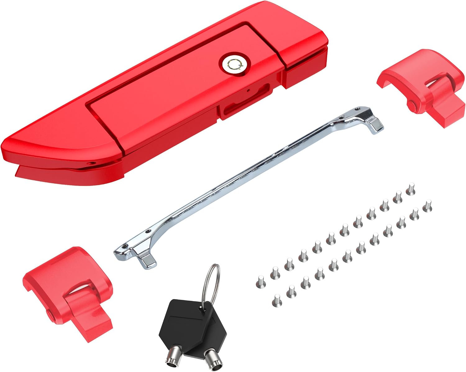 Tour Pack Latches,Tour Pack Trunk Lid Latch with Keys Fit for Harley Touring/Road King/Road Glide/Street Glide/Electra Glide/Ultra-Classic 2014+ Wicked Red