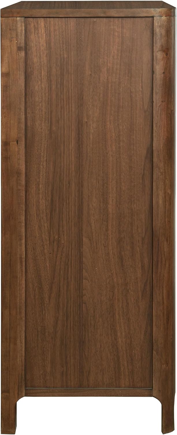 Coaster Home Furnishings - Maderia - Wood - 5-Drawer Chest of Drawers with Curved Fingertip Pulls, Rounded Corners and Tapered Front Legs - Mid-Century Modern - Bedroom - Walnut - 223325