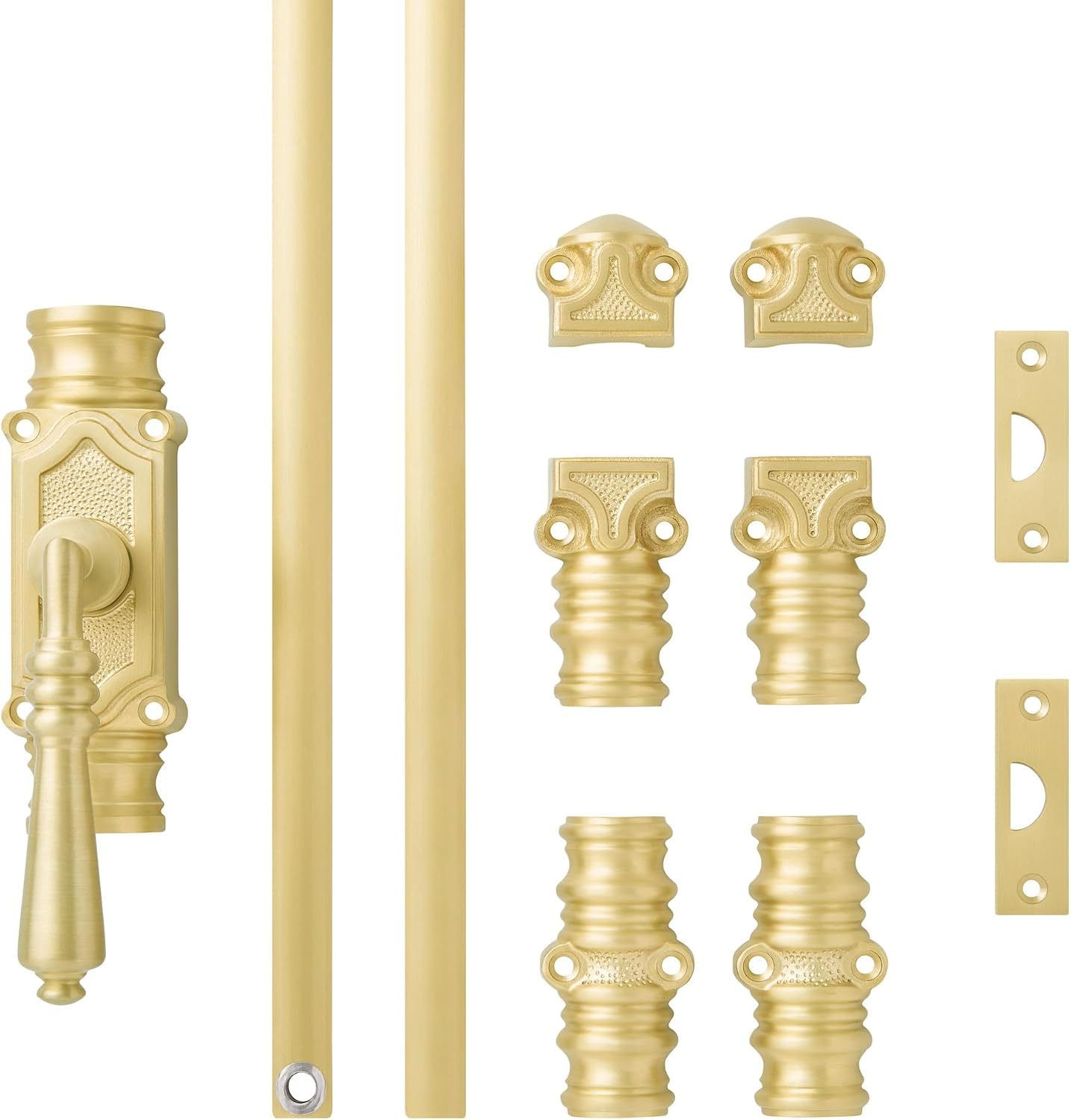 Signature Hardware 955213-4.75 Romlain 72 Inch Tall Window Cremone Security Bolt - Satin Brass