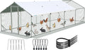 Quictent Large Metal Chicken Coop Run for 45+ Poultry with Side Hardware Cloth & Waterproof Cover, Advanced Series Outdoor Walk-in Cage Hen Duck Rabbit Dog Pen Yard Farm House, 24x9x6.6FT