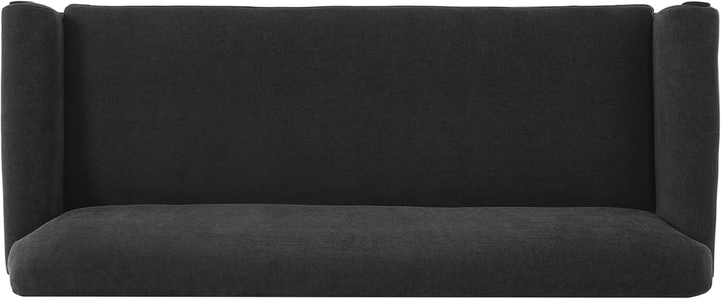 Christopher Knight Home Sola 77.5'' Modern Chenille Upholstered Loveseat Sofa with Rolled Armrest and Rubberwood Frame, 2-Seater Home Sofa Living Room, Comfy Couch for Hotel/Apartment, Dark Grey