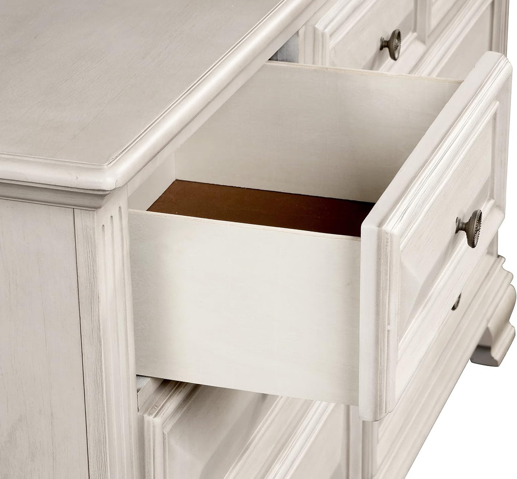 Roundhill Furniture Renova Distressed Parchment 7-Drawer Dresser