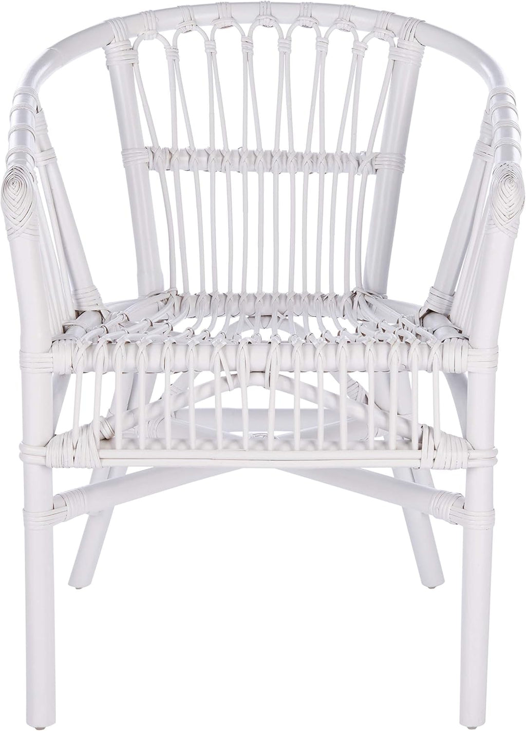 Safavieh Home Adriana Coastal White Rattan (Set of 2) Accent Chair (ACH6505B-SET2)