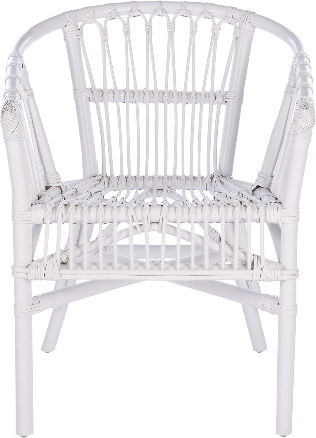 Safavieh Home Adriana Coastal White Rattan (Set of 2) Accent Chair (ACH6505B-SET2)