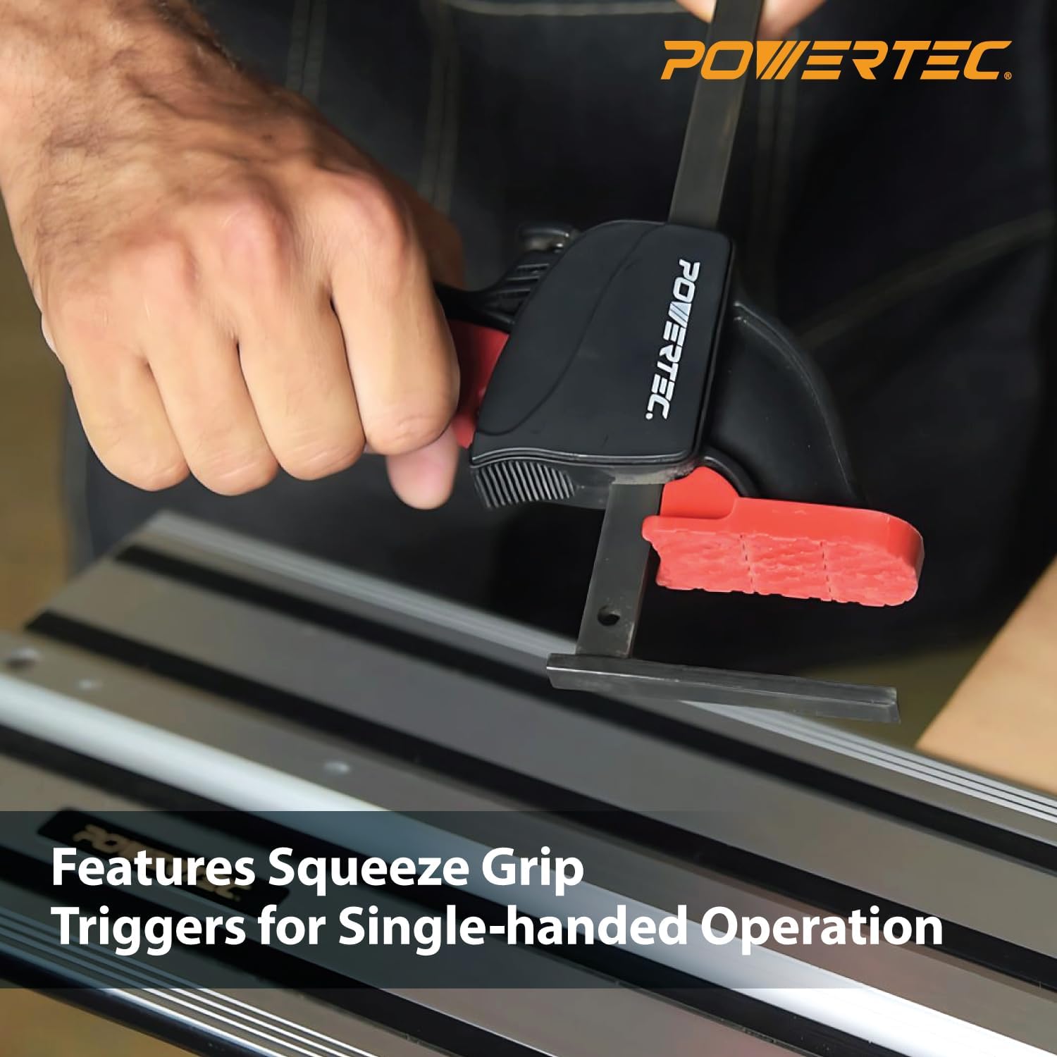 POWERTEC 72199 110 Inch Track Saw Guide Rail and Clamp Set for DeWalt Track Saws, Includes 2x55' Guided Rails, (1) Guide Rail Connector and (2) Quick Release Clamps for Woodworking Projects