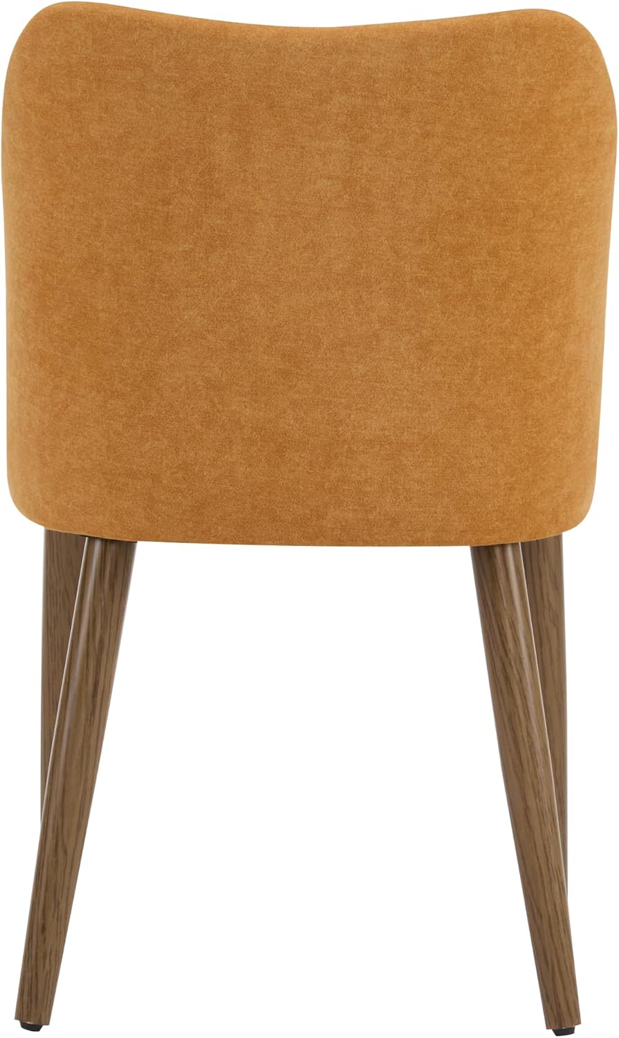 Christopher Knight Home Set of 2 Ringo Fabric Upholstered Dining Chairs,Rubberwood Frame, Curved Backrest,Foam-Filled Cushion, Armless Accent Chair/Side Chair for Dining Room/Kitchen, Ginger+Walnut