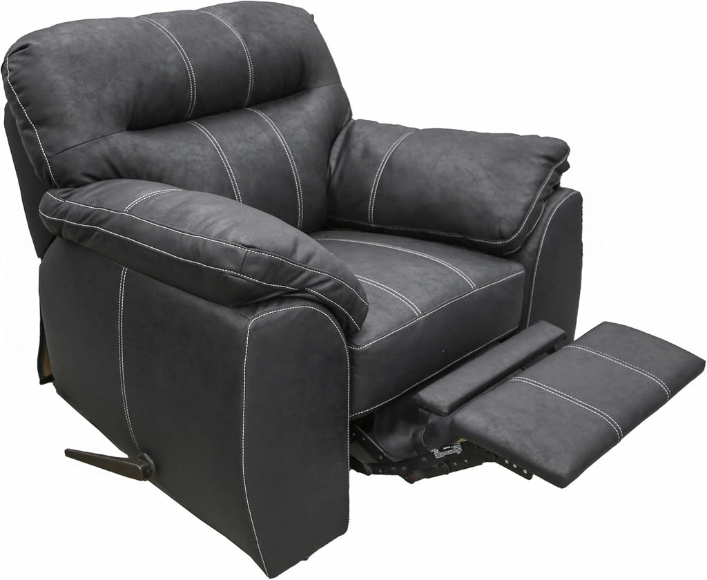 American Furniture Classics Rocker Recliner Chair in Black Faux Leather